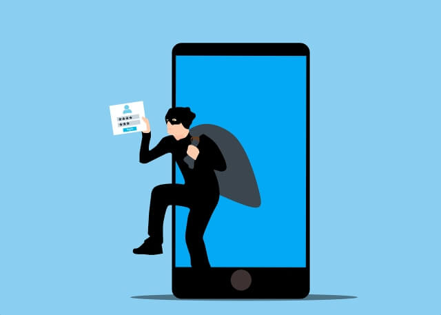 Burglar Walking out of phone with your data